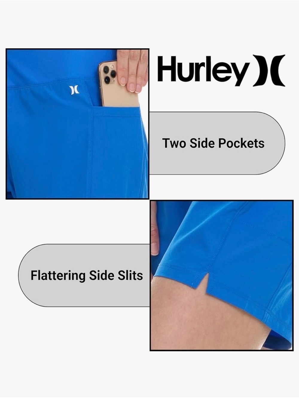 Hurley Women’s High‑Waisted Swim Shorts • Size S • NWT • 5" Inseam - Picture 3 of 8